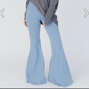 Three Bird Nest Light Blue High-Waisted Flare Jeans